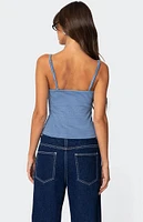 Edikted Striped Henley Tank Top