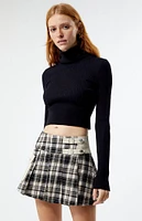 LA Hearts Cargo Plaid Mini Skirt