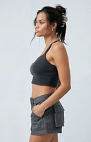 PacSun Dark Gray Mid Rise Slouchy Workwear Shorts