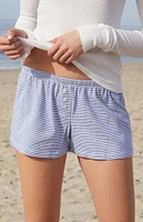 John Galt Light Blue Striped Keira Pajama Shorts