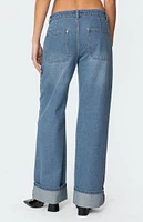 Edikted Madi Cuffed Low Rise Jeans