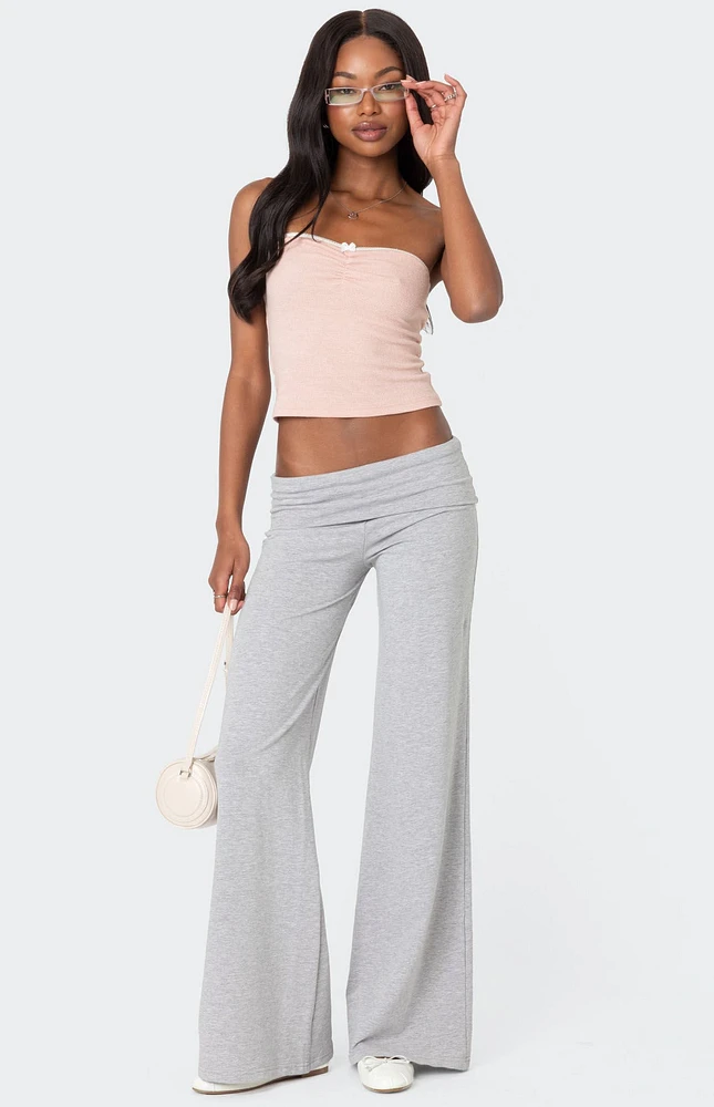 Edikted Wide Leg Fold Over Pants