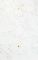 LA Hearts W Initial 14K Gold Plated Necklace
