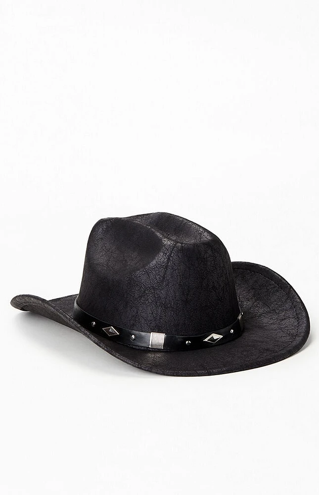 PacSun Distressed Faux Leather Cowboy Hat