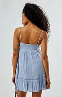 LA Hearts Trim V-Neck Babydoll Dress