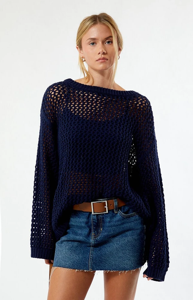 LA Hearts Lennon Open Stitch Sweater