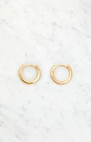 LA Hearts 14K Gold Plated Rhinestone Hoop Earrings