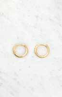 LA Hearts 14K Gold Plated Rhinestone Hoop Earrings