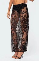 Edikted Bess Sheer Lace Maxi Skirt