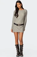 Edikted Boat Neck Crochet Mini Dress