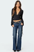 Edikted Colton Boot Cut Low Rise Jeans