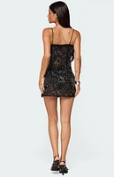 Edikted Romey Beaded Chiffon Mini Dress
