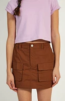 PacSun Kids Brown E-Waist Cargo Mini Skirt