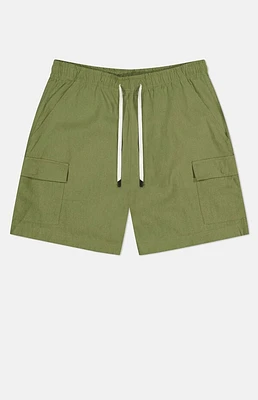 WeSC America Inc Olive Linen Utility Cargo Shorts
