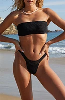 PacSun Black Sunny Crochet Scoop High Cut Bikini Bottom