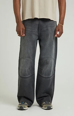 PacSun Black Panel Knee Extreme Baggy Jeans