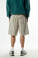 Obey Baja Striped Denim Baggy Shorts