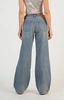 PacSun Casey Side Stripe Bows Low Rise Baggy Jeans