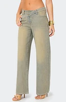 Edikted Asymmetric Low Rise Wrap Jeans