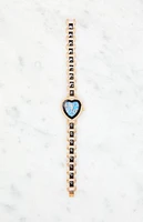 LA Hearts Gold & Black Metal Heart Watch