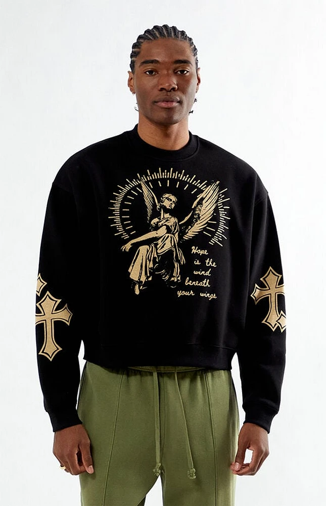 Pacsun Hope Cropped Crew Neck Sweatshirt