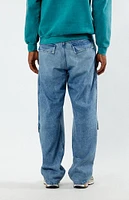 PacSun Light Indigo Baggy Carpenter Cargo Jeans