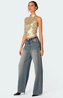 Edikted Karter Metallic Halter Top