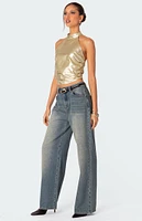 Edikted Karter Metallic Halter Top