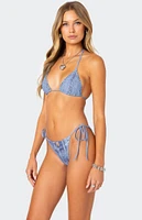 Edikted Denim Printed Triangle Bikini Top