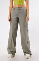 Sage Elastic Waist Low Rise Baggy Cargo Pants