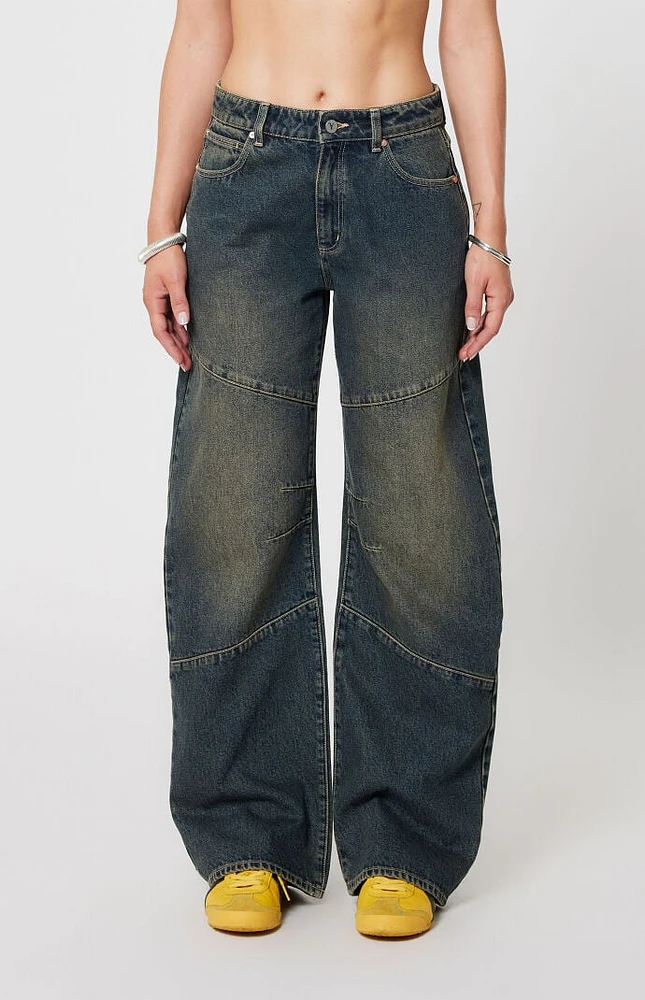 ABRAND 95 Paneled Low Rise Baggy Jeans