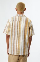 PacSun Tan Striped Camp Shirt