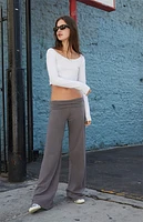 John Galt Light Gray Jillian Long Sleeve Top