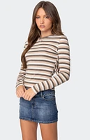 Edikted Sivan Striped Long Sleeve T-Shirt