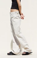 PacSun Beige Low Rise Baggy Cargo Pants