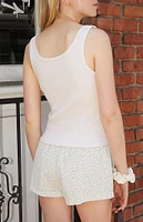 John Galt Beige Dalis Cropped Tank Top