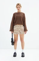 Pacsun Leopard Denim Mini Skirt