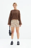 PacSun Leopard Denim Mini Skirt