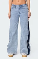 Edikted Contrast Split Washed Jeans