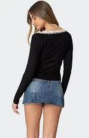 Edikted Tracey Lace Trim Top