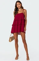 Edikted Dorothia Sheer Linen Look Mini Dress