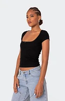 Edikted Priscilla Lace Trim Shirt
