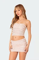 Edikted Izzy Ruffled Strapless Top