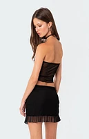 Edikted Solange Ruffle Mesh Tube Top