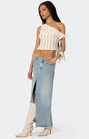 Edikted Tamra Sheer Knit Asymmetric Top