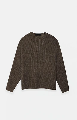 Fear of God Essentials Brown Heavy Waffle Knit Crew Neck Sweater