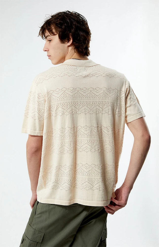 PacSun Hudson Cream Oversized Camp Shirt