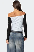 Edikted Contrast Off Shoulder Top