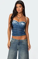 Edikted Eleanor Bra Detail Sheer Lace Top