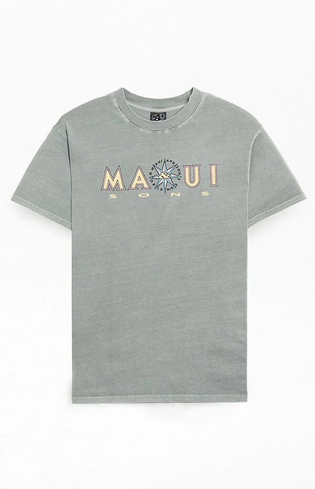 Maui & Sons Compass Pigment Wash T-Shirt